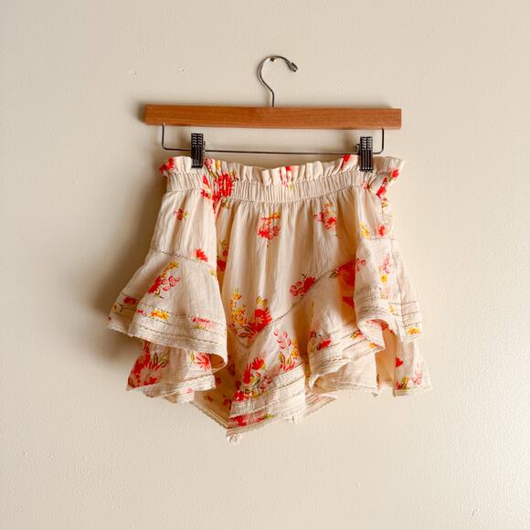 Aerie Cream + Pink Floral Rock 'n' Ruffle Skort - XS - Picture 8 of 11
